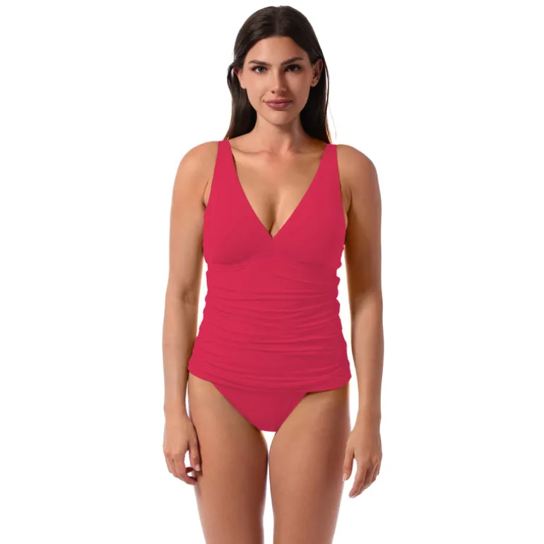 Jantzen AMBER V-NECK TANKINI TOP^ Solid Color Suits|Tankinis