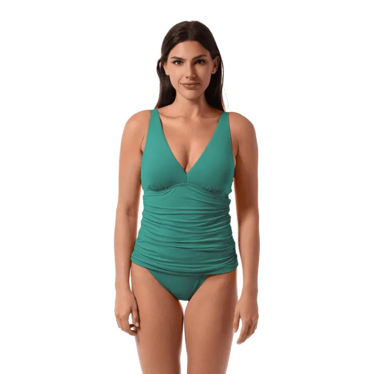 Jantzen AMBER V-NECK TANKINI TOP^ Solid Color Suits|Tankinis