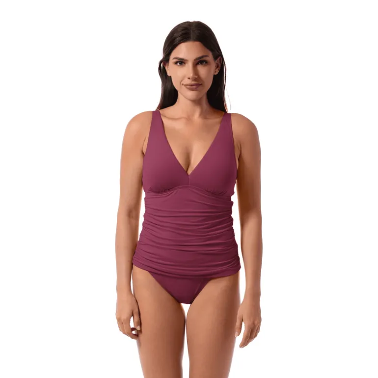 Jantzen AMBER V-NECK TANKINI TOP^ Solid Color Suits|Tankinis