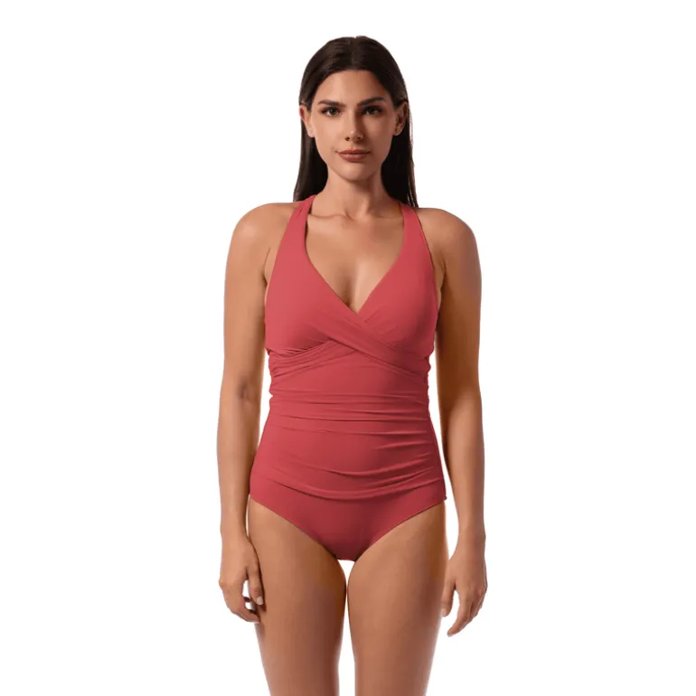 Jantzen AMELIE WRAP ONE PIECE^ Solid Color Suits|One Pieces