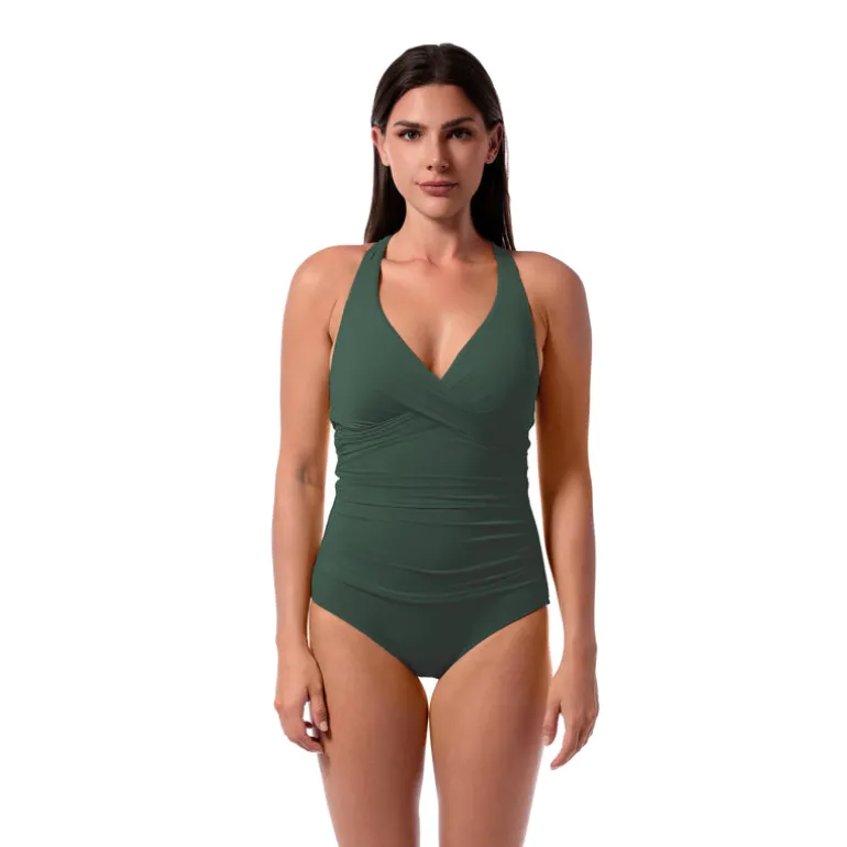 Jantzen AMELIE WRAP ONE PIECE^ Solid Color Suits|One Pieces