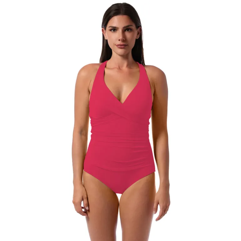 Jantzen AMELIE WRAP ONE PIECE^ Solid Color Suits|One Pieces