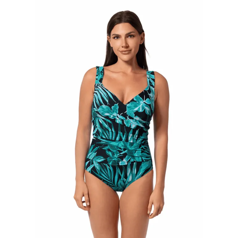 Jantzen BOLD PARADISE SURPLICE MIO ONE PIECE^ Floral Print Suits|Perfect Prints