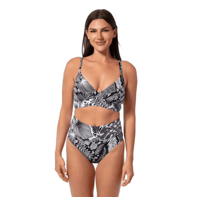 Jantzen FOREST BLAST CECILE MIDKINI TOP^ Perfect Prints|Perfect Black Suits