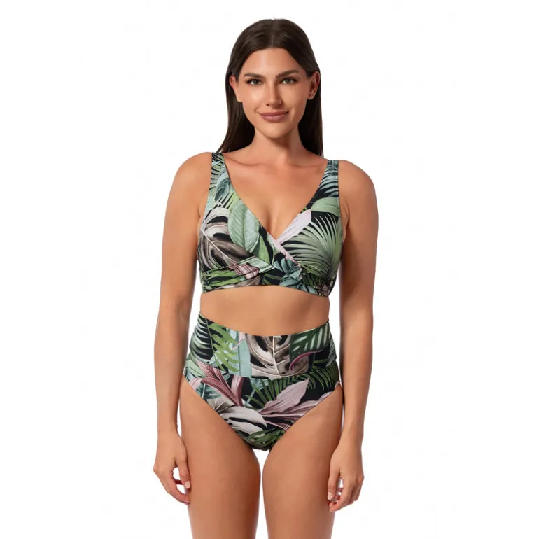 Jantzen JUNGLE GLAM VERA SURPLICE BRA TOP^ Perfect Prints|Perfect Black Suits