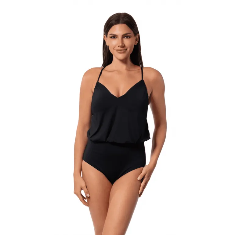 Jantzen KATRINA ONE PIECE^ Perfect Black Suits|Solid Color Suits