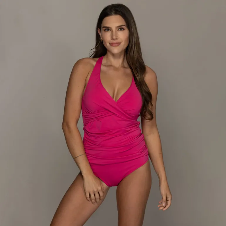 Jantzen LOUISE WRAP TANKINI TOP^ Solid Color Suits|Tankinis