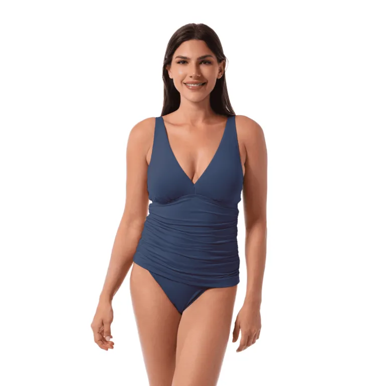Jantzen LOUISE WRAP TANKINI TOP^ Solid Color Suits|Tankinis