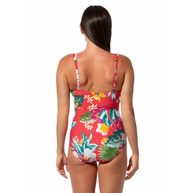 Jantzen MORNING BLOOM SURPLICE MIO ONE PIECE^ Floral Print Suits|Perfect Prints