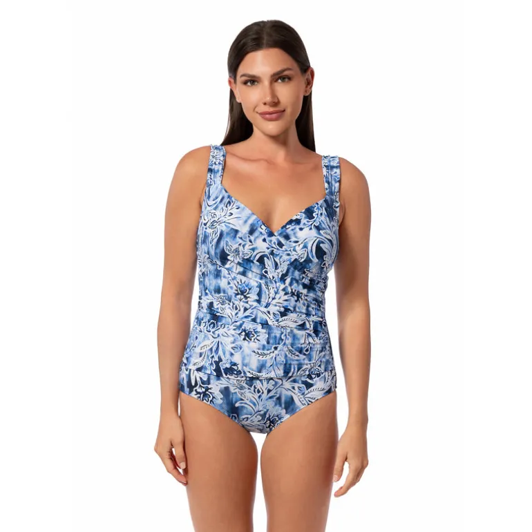 Jantzen OCEAN MOSAIC SURPLICE MIO ONE PIECE^ Perfect Prints|One Pieces