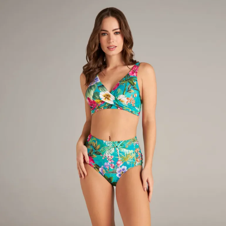 Jantzen PALMS & TROPICS VERA SURPLICE TOP^ Floral Print Suits|Perfect Prints