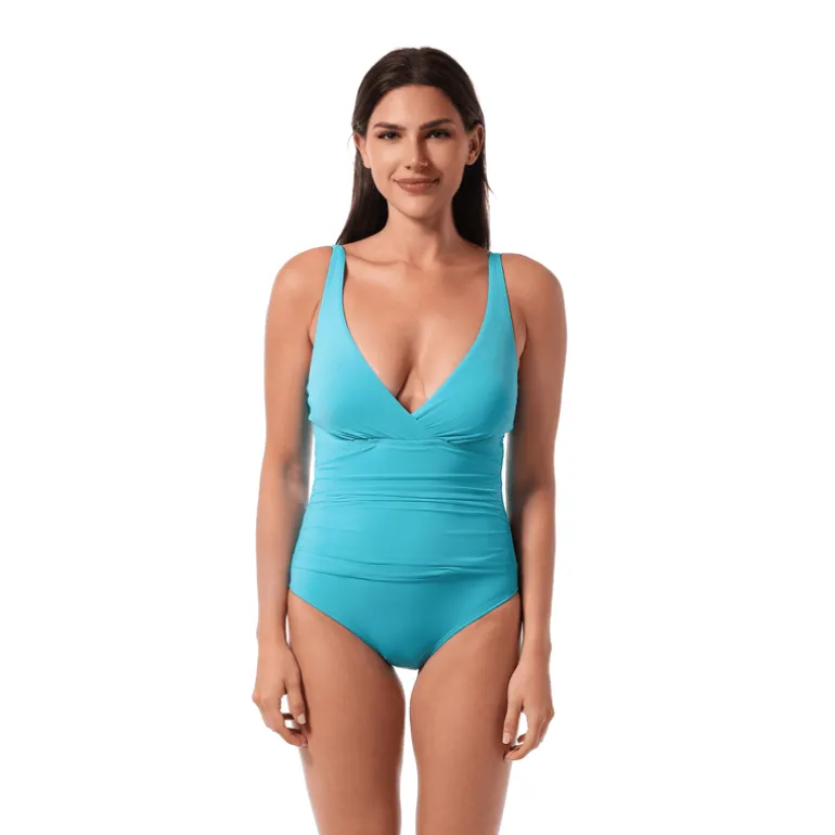 Jantzen PATTY SURPLICE ONE PIECE^ Solid Color Suits|One Pieces