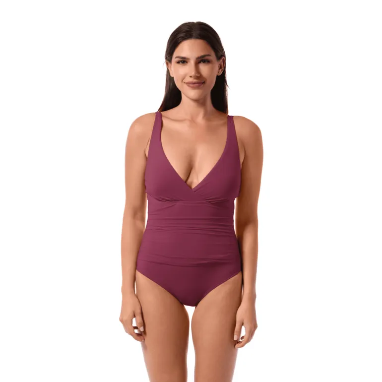 Jantzen PATTY SURPLICE ONE PIECE^ Solid Color Suits|One Pieces