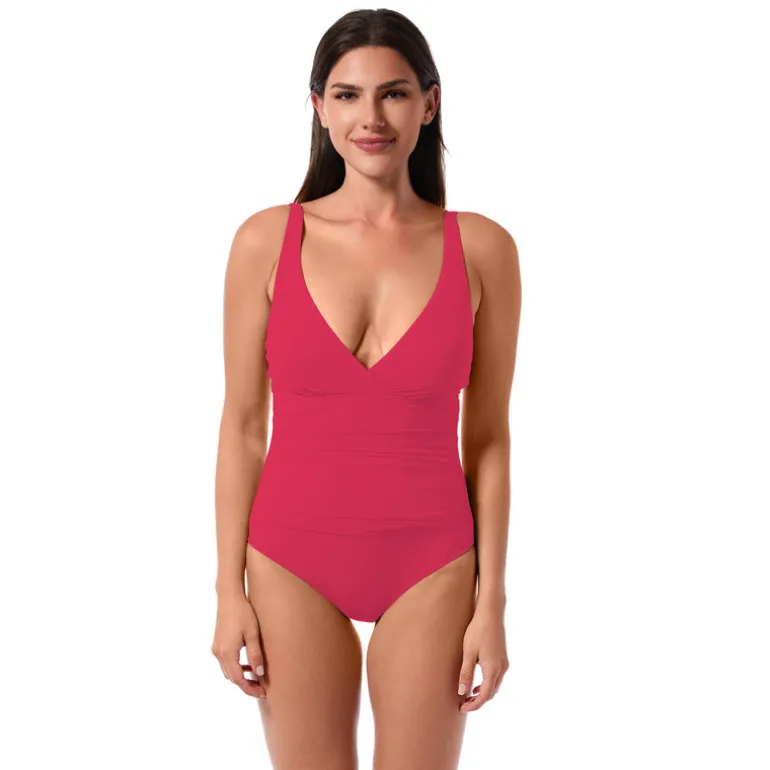 Jantzen PATTY SURPLICE ONE PIECE^ Solid Color Suits|One Pieces