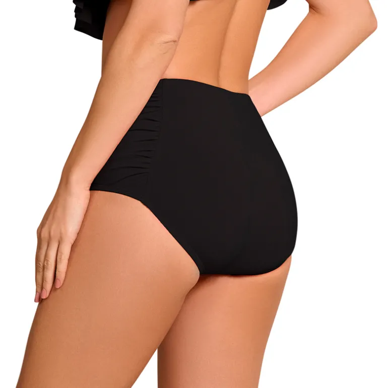Jantzen SIDE SHIRRED COMFORT CORE BOTTOM^ Solid Color Suits|Perfect Black Suits